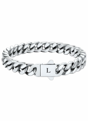 HAYOUWAY Armband Herren Silber mit Buchstaben Armband Panzerkette Edelstahl Armbänder für Herren Gravur A-Z Personalisierte Geburtstagsgeschenk Weihnachtsgeschenke für Männer Papa Freund Sohn Bruder L Silber Angebot bei HelloDeals