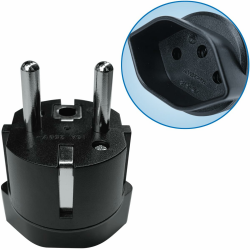 Schweiz/Liechtenstein auf EU Adapterstecker, Schweizer 3-polige Stecker auf 2-poliger DE/FR/IT/ES Steckdose für Schweiz/Liechtenstein Besucher (1 Stück Schwarz) Angebot bei HelloDeals