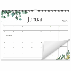 Kalender 2025 Wandkalender (Monatskalender im A4 Querformat) - Monatskalender 2025 für das ganze Jahr von Januar bis Dezember mit Ferienübersicht - Ideal als Paarkalender oder Familienplaner GREENERY 2025 Angebot bei HelloDeals