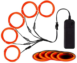 Balabaxer EL-Draht Orange, Noise Reduction Neonlichter Draht 5 in 1 Meter, Elektrolumineszenzdraht für Halloween, Weihnachtsfest, DIY Dekoration. Angebot bei HelloDeals