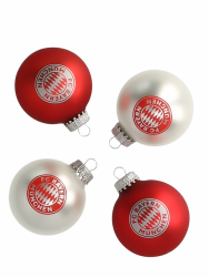FC Bayern München Christbaumkugel 4er Set Rot/Weiß Einheitsgröße Angebot bei HelloDeals