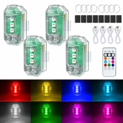 Strobe Drone Light,4 Stück Auto Fernbedienung Blitzlicht,Aircraft Strobe Lights,Drohnen-Antikollisionslichter,Blitzlicht mit Fernbedienung,für Auto,Drohne,LKW,Motorrad,Fahrrad Angebot bei HelloDeals