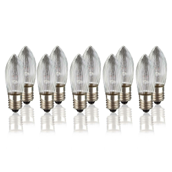 hellum Ersatz-Kerzen für Schwibbogen, 10 Stück 8V 3W Riffelkerze für Weihnachtsbaum Kerzen Lichterketten innen mit 30 Brennstellen, Birnen für Lichterbogen E10/ 8V/ 3W/ 22 Lumen 950021 10er E10/ 8V /3W Angebot bei HelloDeals