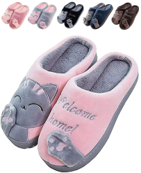 JACKSHIBO Hausschuhe Damen Winter Plüsch Pantoffeln Herren Warm Filzpantoffeln Frauen Bequeme Slippers Unisex 40/41 EU Rosa Angebot bei HelloDeals