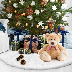 Weihnachtsbaum Rock weißer Weihnachtsbaumdecke, große Plüsch Weihnachtsbaum Matte Christbaumdecke für Weihnachtsdekorationen Feiertagsfeier Angebot bei HelloDeals