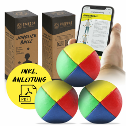 Diabolo Freizeitsport Jonglierbälle 3er Set, 62mm Jonglierball mit nachhaltiger Vogelhirse, wasserabweisendes Kunstleder, ideal für Kinder & Anfänger Angebot bei HelloDeals