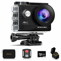 Apexcam M80Air mit 64G Karte Action Cam 4K30FPS 20MP WiFi Sportskamera Unterwasserkamera 40m Wasserdicht 170 ° Weitwinkel 2.4G Fernbedienung 2x1050mAh Akkus mit Zubehör-Set M80 AIR mit 64GB Karte Angebot bei HelloDeals