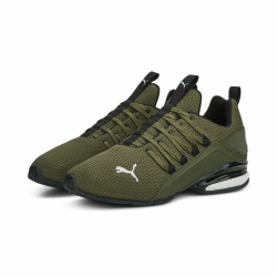PUMA Herren Axelion Refresh Laufschuhe 43 EU Green Moss Black Feather Gray Angebot bei HelloDeals
