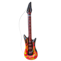 WIDMANN MILANO PARTY FASHION - Aufblasbare Gitarre, Länge circa 105 cm, Instrument, Luftgitarre, Mottoparty, Karneval Flammen Angebot bei HelloDeals