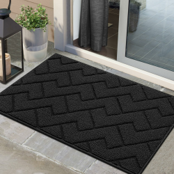 Biscpro Fußmatte Dunkelgrau 60x90cm Innen und Außen Waschbar Fussmatte Wasserdicht Türmatte Rutschfester Schmutzfänger Teppich für Eingang, Haustür, Patio, Flur, Garten 60 x 90 cm (Rechteckig) Dunkelgrau Angebot bei HelloDeals