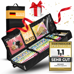 neVaxx® -Aufbewahrungstasche für Geschenkpapier-wasserdichtes 600D Oxford Gewebe-Geschenkpapier aufbewahrung Organizer-Geschenkpapierrollen Organizer mit Fächern 90x30x12cm Schwarz Pvc Tasche Angebot bei HelloDeals