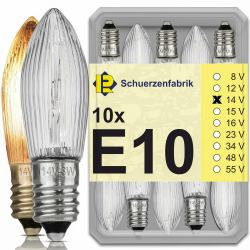 10x Spitzkerzen E10 14V 3W Ersatzbirnen Glühbirnen Topkerze für Lichterkette und Weihnachtsbeleuchtung Angebot bei HelloDeals
