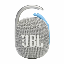 JBL Clip 4 Eco Bluetooth Lautsprecher aus recyceltem Material in Weiß – Wasserdichte, tragbare Musikbox mit praktischem Karabiner – Bis zu 10 Stunden kabelloses Musik Streaming White Angebot bei HelloDeals