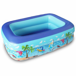 Aufblasbarer Pool, Aufblasbares Planschbecken, Kinderpool,Kinder Planschbecken,Schwimmbecken,Aufblasbare Pool,Aufblasbarer Kinderpool,2 Rollen 100 x 70 cm Höhe 28 cm Rechteckig-100*70*28cm Angebot bei HelloDeals