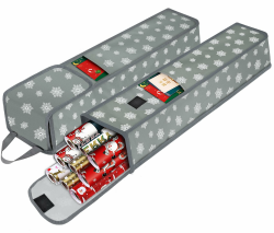 2x Aufbewahrungstasche für Geschenkpapier, Wasserdicht, Schwerlast Reißfest 600D Oxford Gewebe Weihnachtspapier Geschenkpapier Aufbewahrung Organizer Tasche (74x14cm) grau Angebot bei HelloDeals