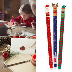 Löschbares Stifte Set Weihnachten,Weihnachtsedition, Rot, Blau, Grün, Löschbare Tintenstifte, Löschbare Weihnachtsstifte,Santa Rentier Kind Design löschbare Stift für Zeichnung schreiben (3PC) Angebot bei HelloDeals