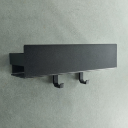 Designfabrik Hamburg Duschablage ohne Bohren | Badezimmer Regal | Badregal | Duschregal ohne Bohren | Shampoo Halterung | Wandregal | Duschkorb selbstklebend | 30 cm Matt Schwarz Angebot bei HelloDeals