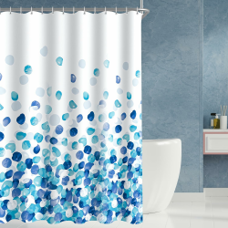 Lerores Duschvorhang 180x200cm Blaue Blütenblätter, Beschwerter Saum Antischimmel Textil, Wasserabweisend, Waschbar Polyester Badevorhänge mit Ösen und 12 Duschvorhangringe für Badezimmer, Badewanne Multi 128 H200 x B180 cm (1er Pack) Angebot bei HelloDeals