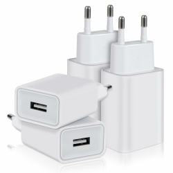 4-Pack 12W USB Ladegerät, 2.4A/5V USB Stecker USB Netzteil USB Adapter, Netzstecker USB Ladestecker USB Steckdose Kompatibel mit iPhone Samsung Huawei Xiaomi Oppo Angebot bei HelloDeals