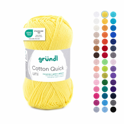 Gründl Wolle Cotton Quick uni Garn zum Stricken & Häkeln aus 100 % Baumwolle, 1 Knäuel 50 g / 125 m, Häkelgarn/ Strickgarn , Gelb Angebot bei HelloDeals