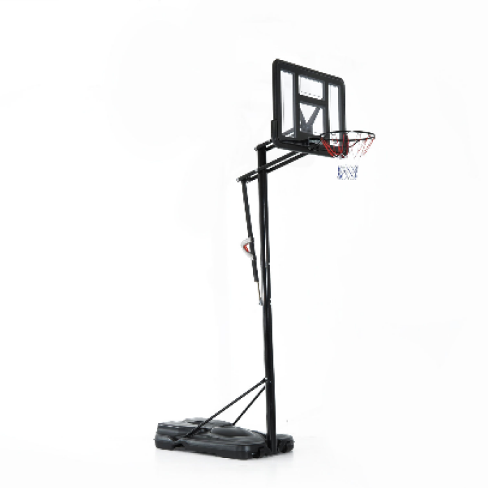 HOMCOM Mobiler Basketballständer Basketballkorb mit Ständer höhenverstellbar, Stahl+PE, Schwarz, 230x110x368cm
