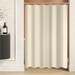 Lerores Duschvorhang 90x200 cm Beige,Beschwerter Saum Antischimmel Textil,Wasserabweisend,Waschbar Polyester Stoff Badevorhänge für Badezimmer,Badewanne mit 6 Duschvorhangringe Multi 015 H200 x B90 cm (1er Pack) Angebot bei HelloDeals