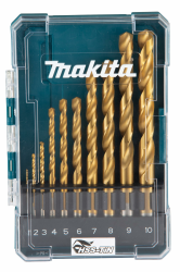 Makita D-72849 HSS-TiN Metallbohrer 10-teilig in Aufbewahrungsbox, Ø 1-10 mm, Titan-Nitrid beschichtet, DIN338, 135° geschliffene Spitze, Rundschaft Angebot bei HelloDeals