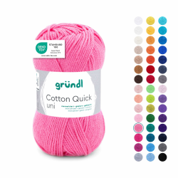 Gründl Wolle Cotton Quick uni Garn zum Stricken & Häkeln aus 100% Baumwolle, 1 Knäuel 50 g / 125 m, Häkelgarn/Strickgarn, Himbeere Angebot bei HelloDeals