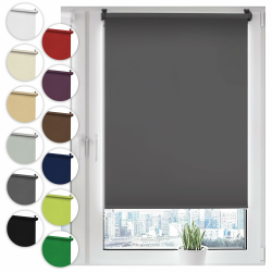 Verdunkelungsrollo Klemmfix ohne Bohren 90cm x 130cm Grau Verdunklungsrollo Fensterrollo Rollo Seitenzugrollo Klemmrollo für Fenster & Tür Grau B90 x H130 cm Angebot bei HelloDeals