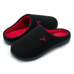 welltree Herren Hausschuhe Haus Weichem Plüsch Memory Foam Winter Indoor Schlafzimmer Warme Baumwolle Schuhe Anti-Slip 42/43 EU Nero Rosso1 Angebot bei HelloDeals