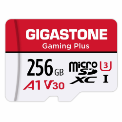 Gigastone 256GB Micro SDXC-Speicherkarte, Gaming Plus Serie, Lesegeschwindigkeit bis zu 100 MB/s, kompatibel mit Switch Dashcam GoPro Canon, Nikon, DJI Drone, A1 U3 V30 mit SD-Adapter 256 GB Gaming Plus 1PK Angebot bei HelloDeals