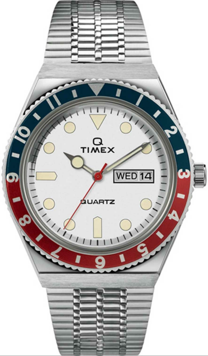Timex Q Reissue 1979 Blue/Red White Dial