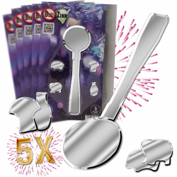 L+H XXL Zinngießen Set Silvester - 5 Löffel, 20 Figuren | Bis 5 Personen für Familie Erwachsene Kinder | Viele Formen, absolut ungiftig als ideale Alternative zu Blei-Gieß Bleigießen Wachsgießen Set Angebot bei HelloDeals