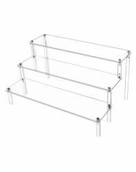 QWORK 3-Stufig Acryl Display Ständer, Transparente Acryl Display Riser Regal für Figuren, Schmuck, Cupcake, Lippenstift, Nagellack, Gewürz, 30x21x15cm 3-tier 3-stufig Angebot bei HelloDeals
