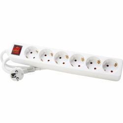 Kopp 120913004 Steckdosenleiste 6-Fach mit beleuchtetem Schalter arktis-weiß, Zuleitung 1,4m arktis-weiß 1 Stück Single Angebot bei HelloDeals