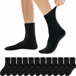 YouShow Socken Herren 12/24 Paar Schwarz Baumwolle Business Sportsocken Atmungsaktive 43-46 12x Schwarz Angebot bei HelloDeals