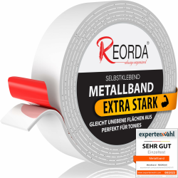 REORDA Metallband selbstklebend Weiß - Ideal für Tonies®-Figuren & -Regale - Magnetband für Magnete I Ferroband I Magnetband selbstklebend I Eisenband (3m) 3 Meter (35mm) Weiß Angebot bei HelloDeals
