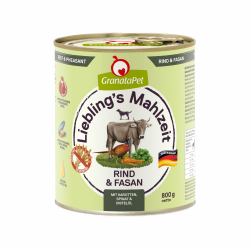 GranataPet Liebling's Mahlzeit Rind & Fasan, Nassfutter für Hunde, Hundefutter ohne Getreide & ohne Zuckerzusätze, Alleinfuttermittel, 6 x 800 g Rind & Fasan 800 g (6er Pack) Angebot bei HelloDeals