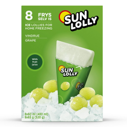 Sun Lolly Wassereis Weintraube 8 Stk | Mit Fruchtsaft | Zum Selbsteinfrieren | Ohne künstliche Aromen | Frei von Süßungsmittel | Laktosefrei | Glutenfrei | 8 x 60ml 480ml Angebot bei HelloDeals