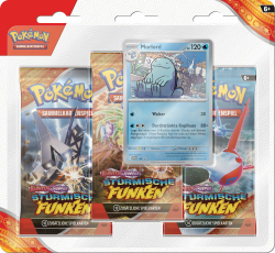 Pokémon-Sammelkartenspiel: 3er-Pack-Blister Karmesin & Purpur – Stürmische Funken: Morlord (3 Boosterpacks & 1 holografische Promokarte) Angebot bei HelloDeals