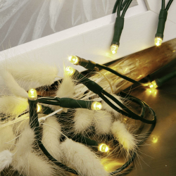 hellum LED Mini Lichterkette Innen, 10 mini LED Lichter, 135cm beleuchtete Länge, Lichterkette Strom mit Stecker, Kabel grün, Lichterkette warmweiß Innen, Als Weihnachtsbaum Lichterkette LED 577532 Klassisch Warmweiß / Kabel Grün 10 LED / 1,35m beleuchtet Angebot bei HelloDeals