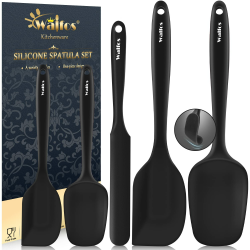 Walfos Silikon Spachtel, Hitzebeständige bis 600°F, Antihaft-Küchenbackwerkzeuge Silikon Spatel Set mit Metallkern Ideal für Kochen und Backen (5 Stück Schwarze Spatel) 5 Stück Schwarz Spatel Angebot bei HelloDeals