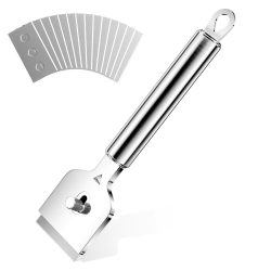 Gvolatee Ceranfeldschaber Metall, Schaber Ceranfeld mit 14Pcs Ersatzklingen, Glasschaber Ceranfeld, Kochfeldschaber, Ceranfeld Kratzer Entfernen, für Reinigung Von Backofen, Induktionskochfeld, Herd Angebot bei HelloDeals