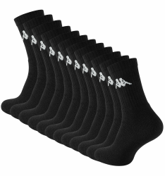 Kappa 6-9 oder 12 Paar Original Tennissocken, Sportsocken, Arbeitssocken, Schwarz - Cottonprime 43-46 12 Paar Schwarz Angebot bei HelloDeals