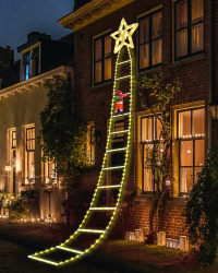 MILFECH 3M LED Weihnachtsmann Leiter Lichterkette LED Weihnachtsbeleuchtung, 8 Modi Weihnachtsdeko-Lichter für den Außenbereich Für drinnen und draußen, Fenster, Garten, Haus (Stern) Warmweiß Angebot bei HelloDeals