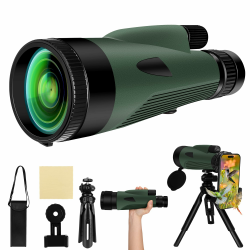 Monokular 60X80 Zoom Monokulare Teleskop Fernrohr Erwachsene mit Smartphone Halterung Stretchable Stativ Wasserdicht Monokulares Teleskop für Vogelbeobachtung Reisen Jagd Konzert Sport im Freien Angebot bei HelloDeals