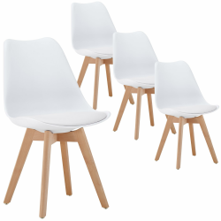 DEULINE Esszimmerstühle Esszimmerstuhl 28mm stärke Massivholzbeine SGS geprüft Polsterstuhl Stühle Oslo 4er-Set Weiss 521249 4 Weiß Angebot bei HelloDeals