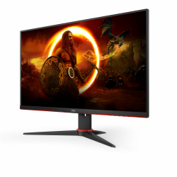 AOC Gaming 24G2SPAE - 24 Zoll FHD Monitor, 165 Hz, 1 ms MPRT, FreeSync, G-Sync Compatible, Lautsprecher (1920x1080, VGA, HDMI, DisplayPort) schwarz/rot Angebot bei HelloDeals
