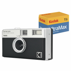 KODAK EKTAR H35 Halbformat-Filmkamera-Set mit Kodak Ultramax 400/24exp Rollfilm (Schwarz) Schwarzes Paket mit 24-fach-Film Paket mit 24 Bildern Angebot bei HelloDeals