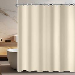Lerores Duschvorhang 180x200cm Beige, Beschwerter Saum Antischimmel Textil, Wasserabweisend, Waschbar Polyester Stoff Badevorhänge für Badezimmer, Badewanne mit 12 Duschvorhangringe Multi 015 H200 x B180 cm (1er Pack) Angebot bei HelloDeals
